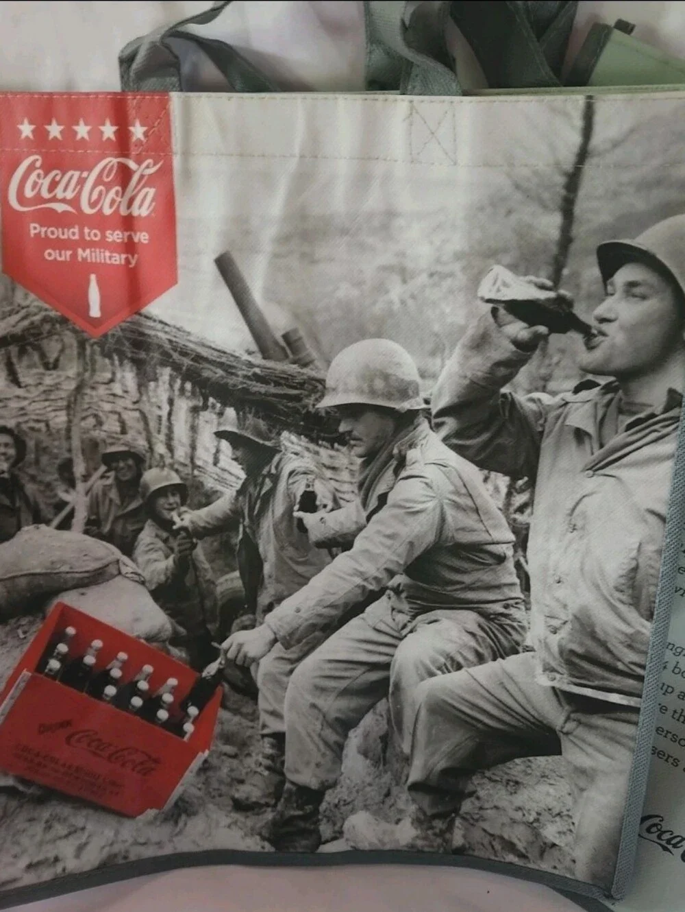 10 Coca-Cola Shopping Bags Tote Bag Reusable Bag US Military Historical NEW